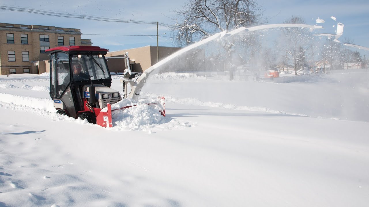 Snow-covered property during winter weather